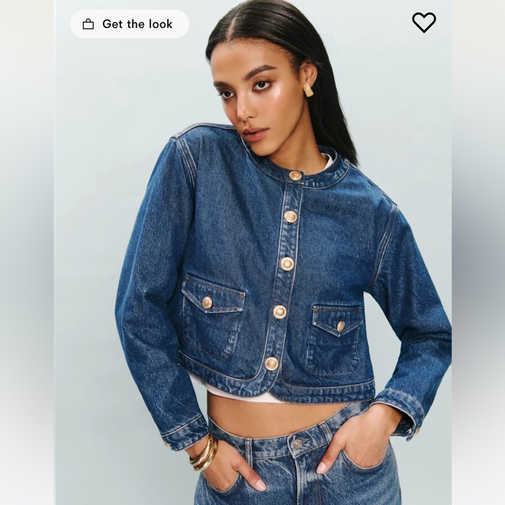 Reformation Braxton Denim Jacket Blue - Size M